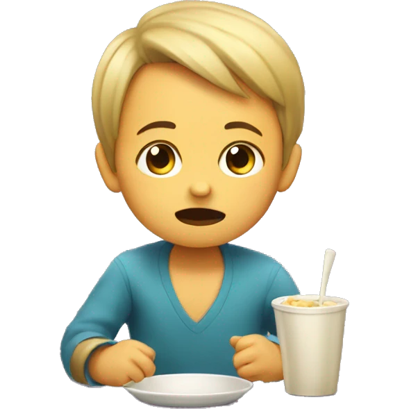 the child doesn't want to eat emoji