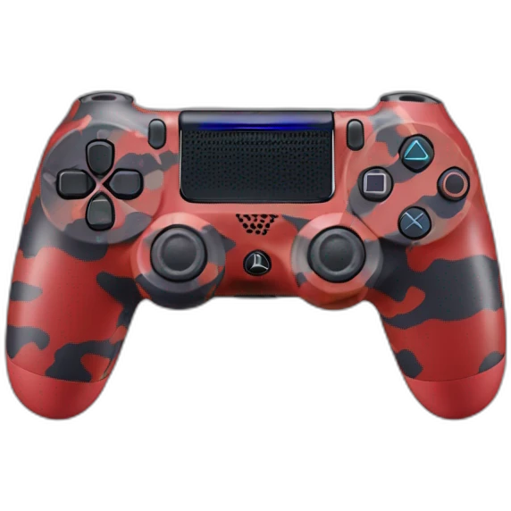 PlayStation 4 joystick red camouflage emoji