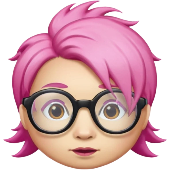 glassess wearing fish with pink hair emoji