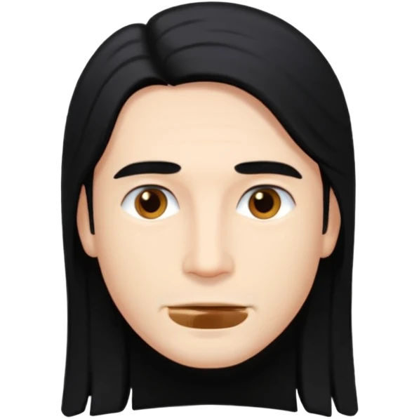 man with long hair but no wrinkles in 2d emoji