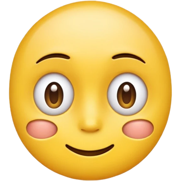 Standard yellow smile emoji but with both eyes looking in different directions. Deadpan no smile emoji