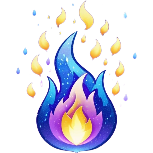 navy blue glitter fire in blue tones  emoji