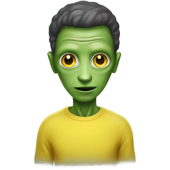 AN ALIEN IN YELLOW TSHIRT emoji