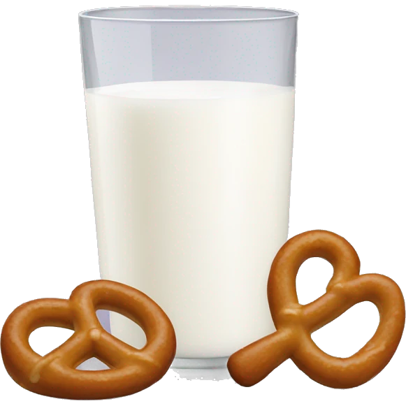A glass of milk with a pretzel emoji