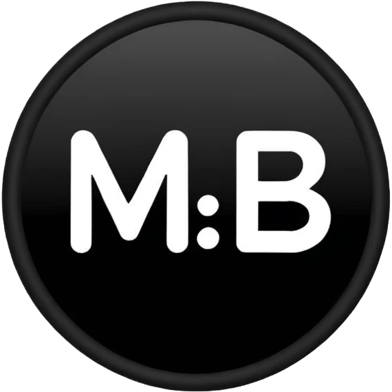 Black circle with “MB” written on in the middle of it. Nothing else no holes or anything. emoji