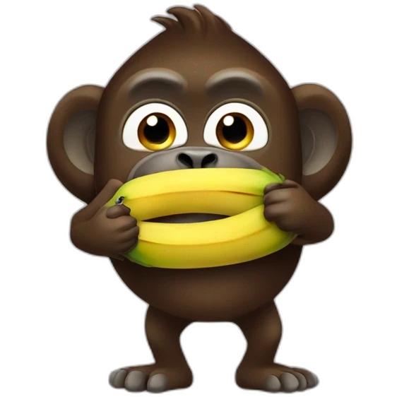 Gorille mange banane emoji