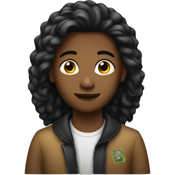 joven de 13 años con pelo negro emoji