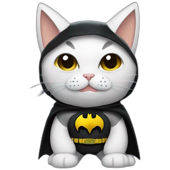 A cat dressed as Batman  emoji