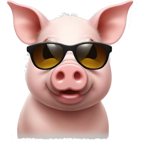 Pig with sunglasses emoji