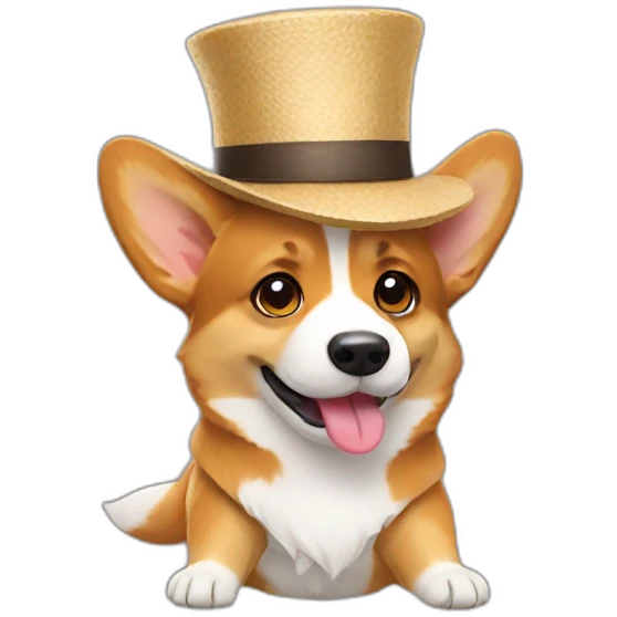 Corgi with hat emoji