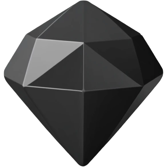 3d diamond shape matte black. diamond shape like on a playing card emoji