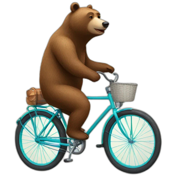 a bear ride a bicycle emoji