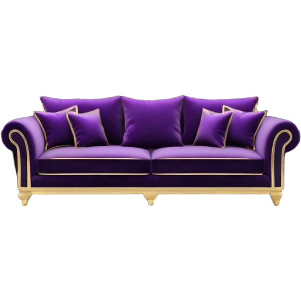 Luxurious black marble living room with gold and white accents and with a purple accented pillow  emoji