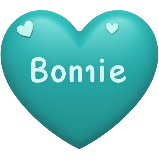 Teal heart with little hearts and Bonnie wording emoji