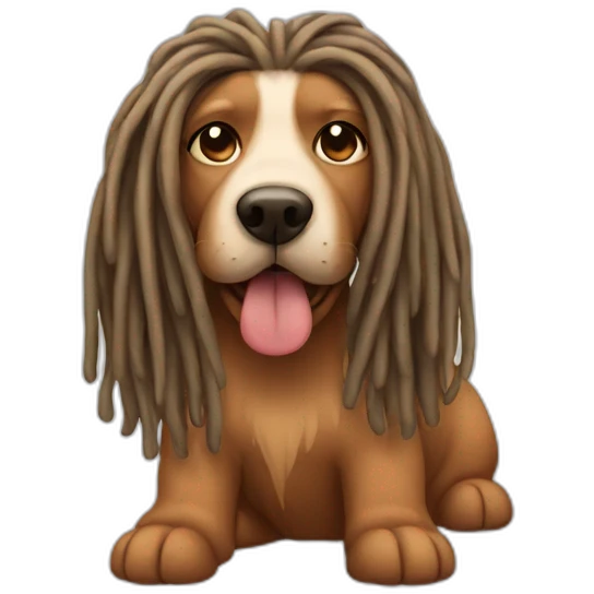 dreadlock dog emoji