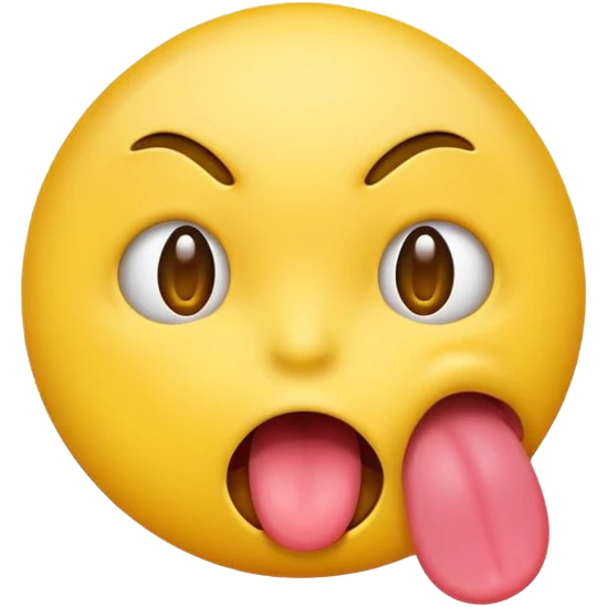 Mildly disturbed emoji sticking tongue out a little emoji