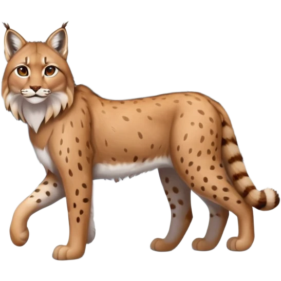 Eurasian Lynx walking in the snow beautiful aesthetic, snowy ground, snow falling around, wooden pine trees in the background, full aesthetic scenic image scenery realistic photo realism emoji