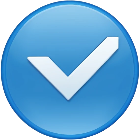 Una raya como ✔️ así pero azul y un círculo  emoji