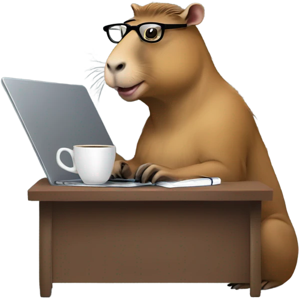 Capybara writer emoji