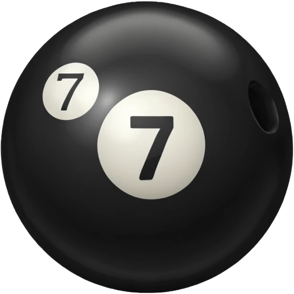 Black Pool ball with the number 7 on it. emoji