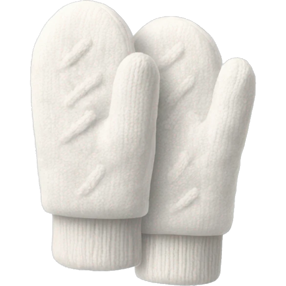 pair of white cozy mittens  emoji