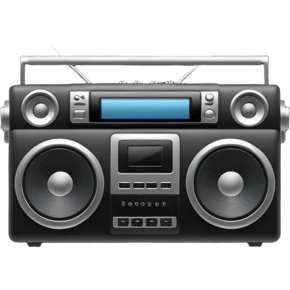 boombox with dancing silhouette nearby emoji