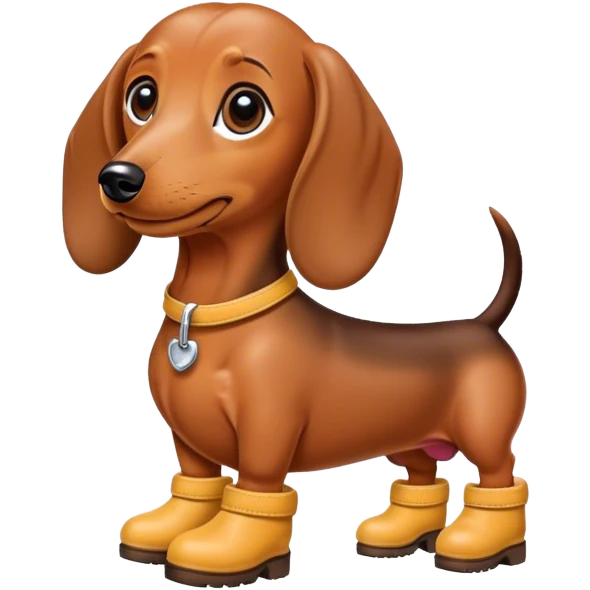 Dachshund wearing uggs Boots  emoji