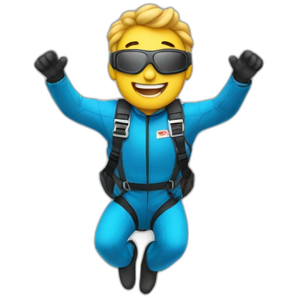 Skydiving man happy emoji