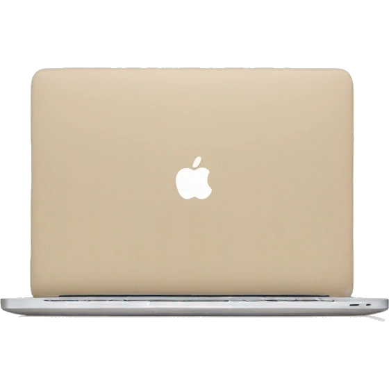Aesthetic apple laptop in beige color that looks chic and elegant but cozy at the same time emoji