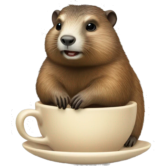 Marmota con taza de café  emoji