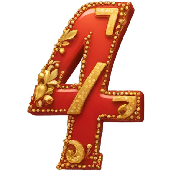 red and gold 7 emoji