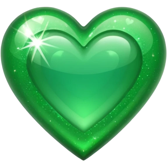 Green heart with sparkle emoji