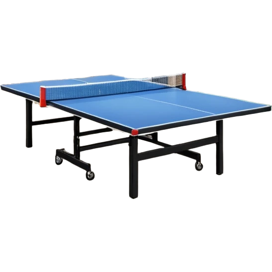 An open house garage that has a ping pong table. The view is from the street and the garage to a house is shown and it’s open emoji