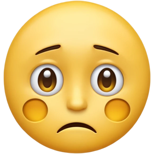 3D illustration of an emoji with a dejected or worried facial expression. emoji