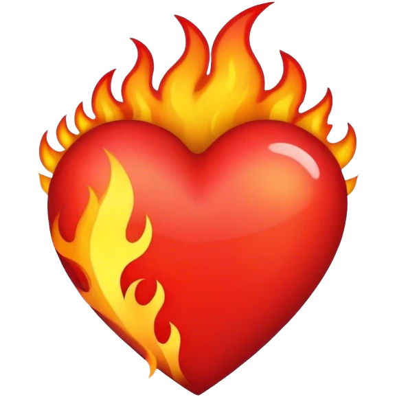 Red spice fire heart colorful emoji