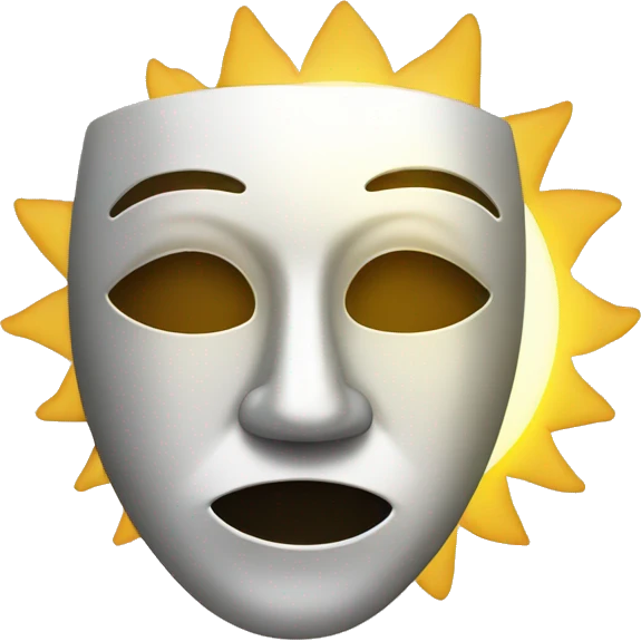 Theater mask with sun in the background  emoji