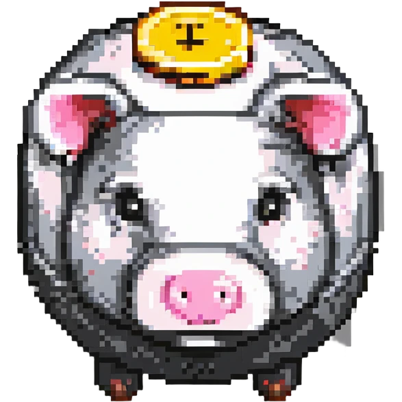 cute pink piggy bank with round snout and classic coin slot emoji