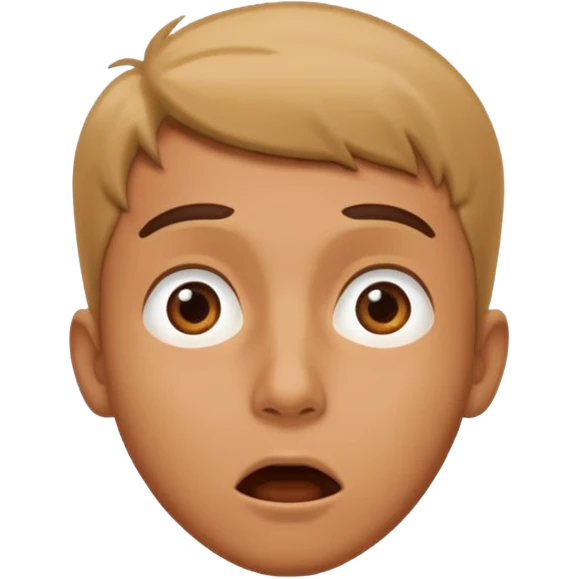 guy emoji but have his eyes looking up like there's something on his head  emoji