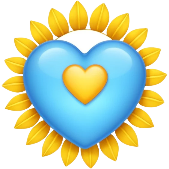 blue hearts with sun emoji