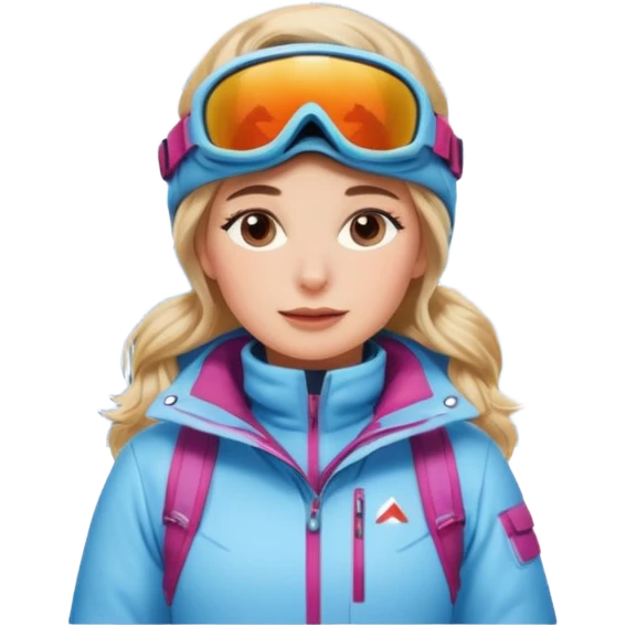 Woman Skiing Background Matterhorn emoji