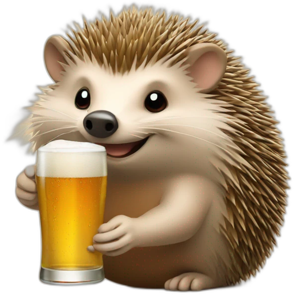 hedgehog drink beer pay bitcoin emoji