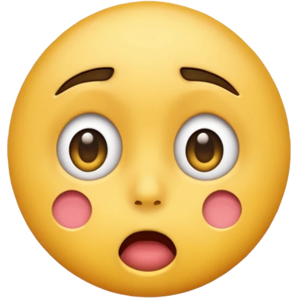 A normal shocked emoji (the one with the blush) and don't have the eyebrow make it yellow based like apple face emojis emoji