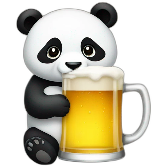 panda drinking beer face emoji