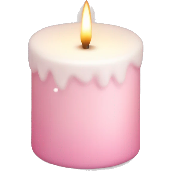 Light pink candle with snow emoji