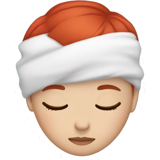White red short hair girl sleeping emoji