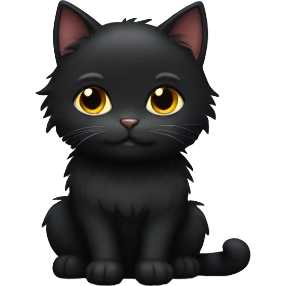 Fluffy black cat emoji