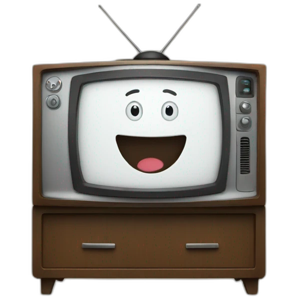 A TV with a thumbs up on the screen emoji