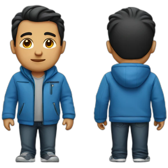 Man in blue jacket fat emoji