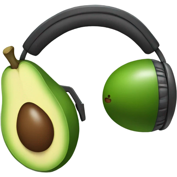 Avocadonwearing headphones emoji