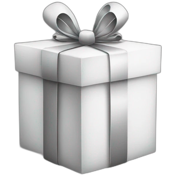 christmas gift black and white emoji